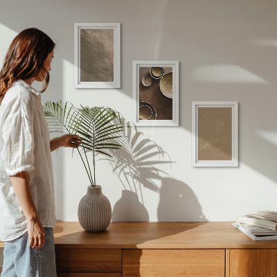 Composizione di 3 quadri Strutture in pietra in stile moderno minimalista