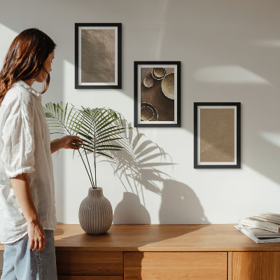 Composizione di 3 quadri Strutture in pietra in stile moderno minimalista