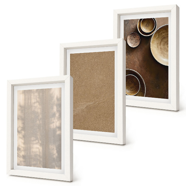 Trittico incorniciato Strutture e texture in stile minimalista