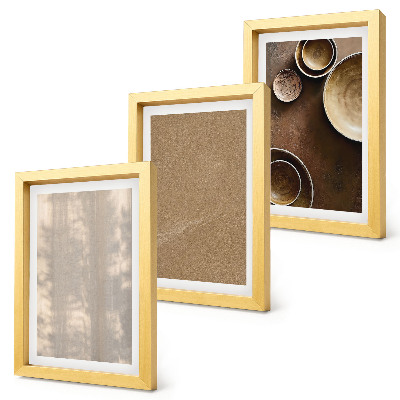 Trittico incorniciato Strutture e texture in stile minimalista