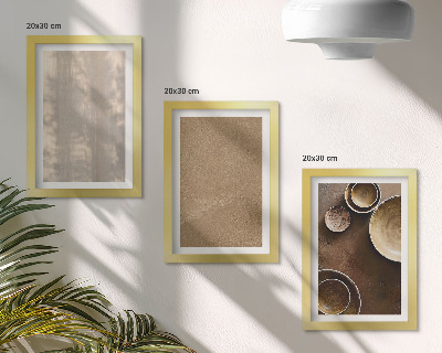 Trittico incorniciato Strutture e texture in stile minimalista