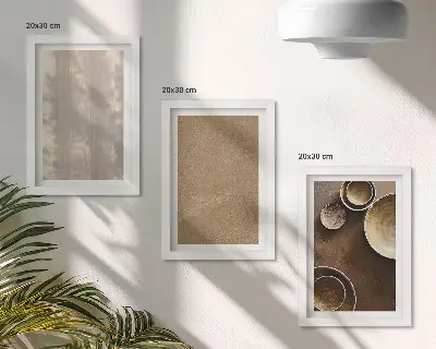 Trittico incorniciato con grafiche a strutture e texture in stile minimalista