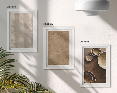 Trittico incorniciato Strutture e texture in stile minimalista