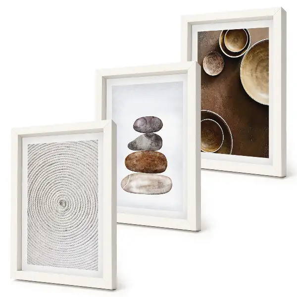 Composizione di 3 quadri con texture in stile design moderno