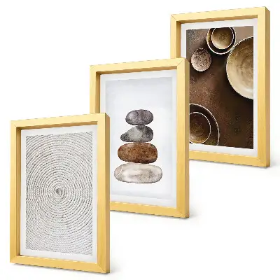 Composizione di 3 quadri con texture in stile design moderno