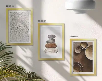 Composizione di 3 quadri con texture in stile design moderno