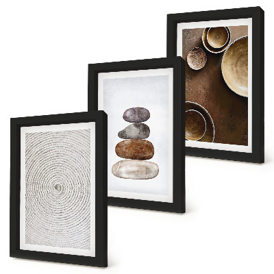 Composizione di 3 quadri Le texture nell'arte del design moderno