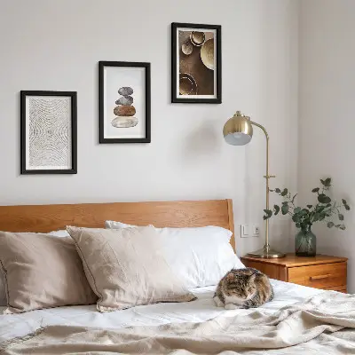 Composizione di 3 quadri con texture in stile design moderno