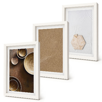 Composizione di 3 quadri Texture minimaliste in colori caldi