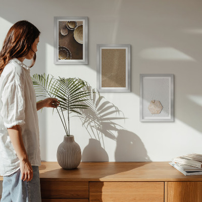 Composizione di 3 quadri Texture minimaliste in colori caldi