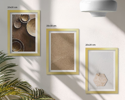 Composizione di 3 quadri Texture minimaliste in colori caldi