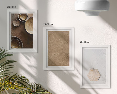 Composizione di 3 quadri Texture minimaliste in colori caldi
