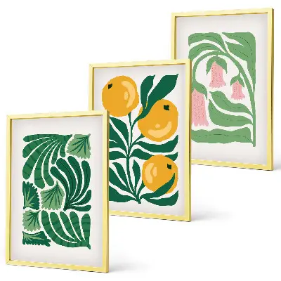 Set di quadri incorniciati con composizioni vegetali minimaliste