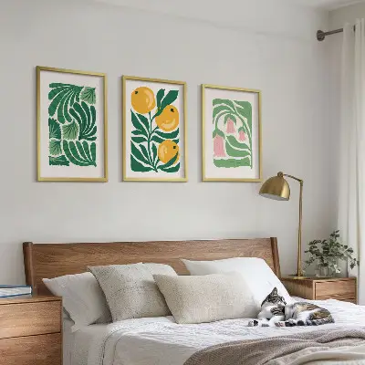 Set di quadri incorniciati con composizioni vegetali minimaliste