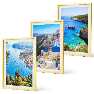 Set di 3 quadri Vedute greche di Santorini Oia