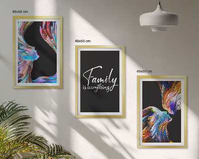 Set di 3 quadri Ritratti di persone, motivi colorati, famiglia