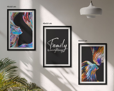 Set di 3 quadri Ritratti di persone, motivi colorati, famiglia