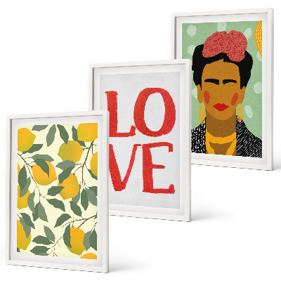 Set di 3 quadri I limoni AMANO il ritratto di Frida