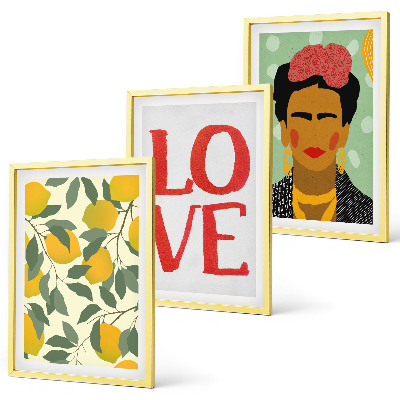 Set di 3 quadri I limoni AMANO il ritratto di Frida