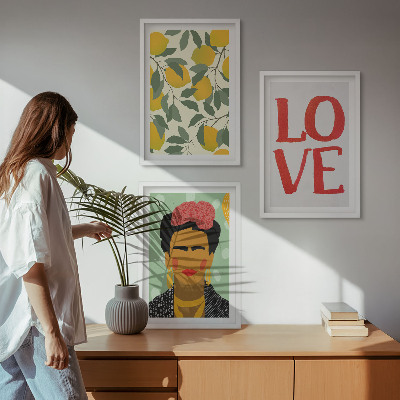 Set di 3 quadri I limoni AMANO il ritratto di Frida