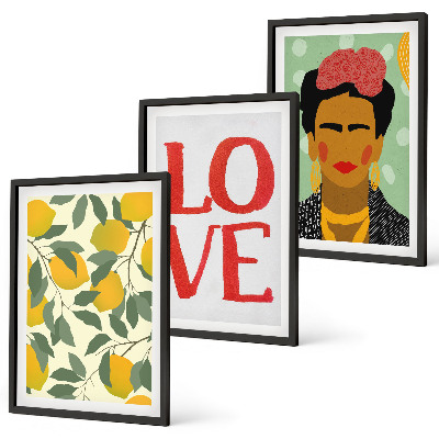 Set di 3 quadri I limoni AMANO il ritratto di Frida