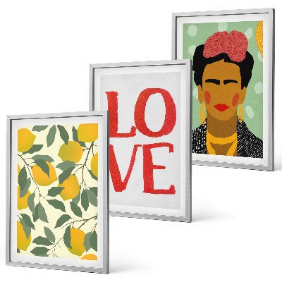 Set di 3 quadri I limoni AMANO il ritratto di Frida