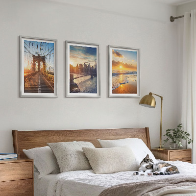 Set di quadri incorniciati ponti tramonti città