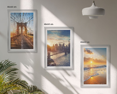 Set di quadri incorniciati ponti tramonti città