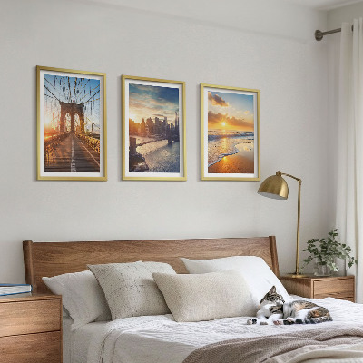 Set di quadri incorniciati ponti tramonti città