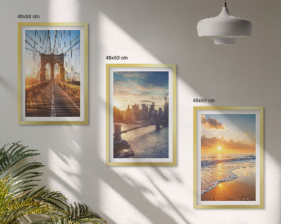Set di quadri incorniciati ponti tramonti città