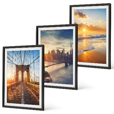 Set di quadri incorniciati ponti tramonti città