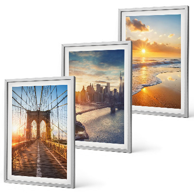 Set di quadri incorniciati ponti tramonti città