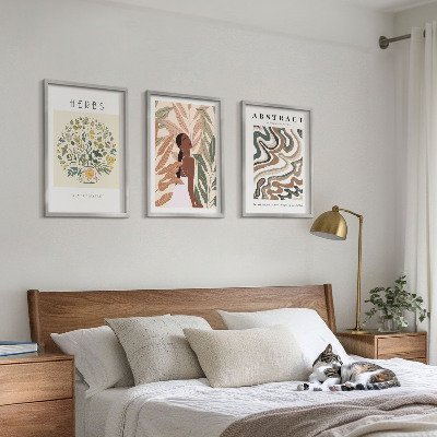 Set di quadri incorniciati Poster minimalisti in stile boho dai colori pastello