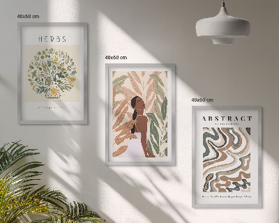 Set di quadri incorniciati Poster minimalisti in stile boho dai colori pastello