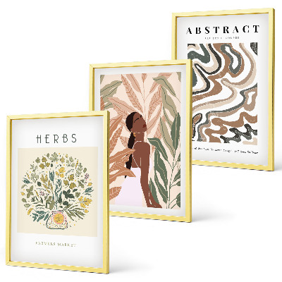 Set di quadri incorniciati Poster minimalisti in stile boho dai colori pastello