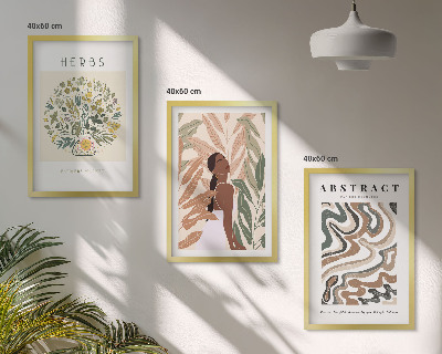 Set di quadri incorniciati Poster minimalisti in stile boho dai colori pastello