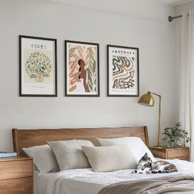 Set di quadri incorniciati Poster minimalisti in stile boho dai colori pastello