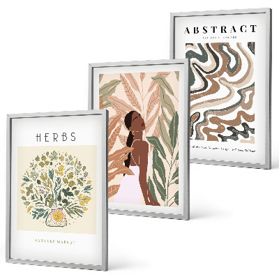 Set di quadri incorniciati Poster minimalisti in stile boho dai colori pastello