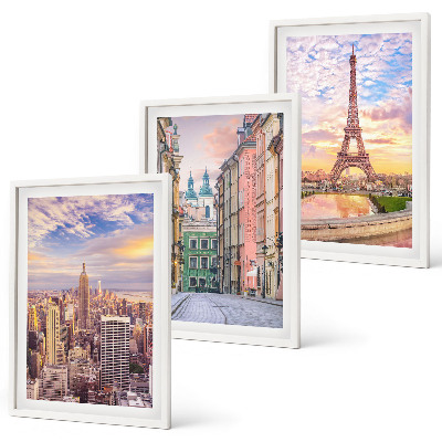 Set di quadri incorniciati Città New York Parigi crepuscolo