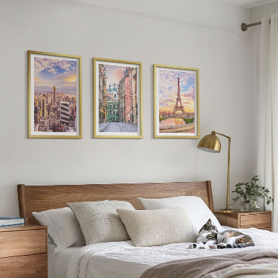 Set di quadri incorniciati Città New York Parigi crepuscolo