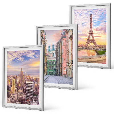 Set di quadri incorniciati Città New York Parigi crepuscolo
