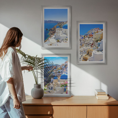 Set di quadri incorniciati Architettura del paesaggio Oia Santorini