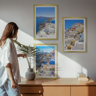 Set di quadri incorniciati Architettura del paesaggio Oia Santorini