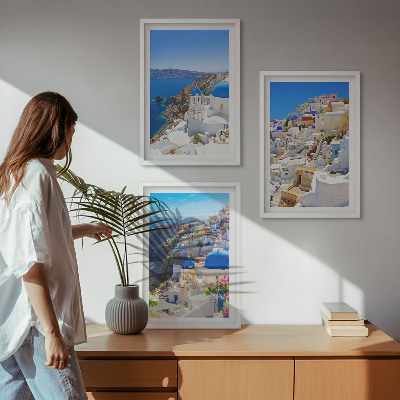 Set di quadri incorniciati Architettura del paesaggio Oia Santorini