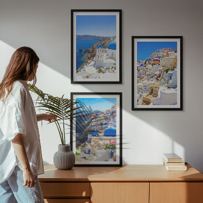 Set di quadri incorniciati Architettura del paesaggio Oia Santorini
