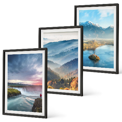 Set di quadri incorniciati Paesaggi montani e cascate