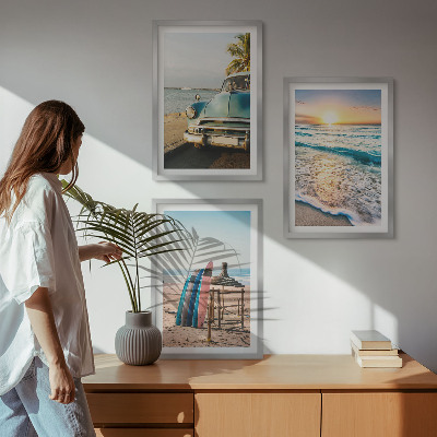 Composizione di quadri vacanza al tramonto a Miami