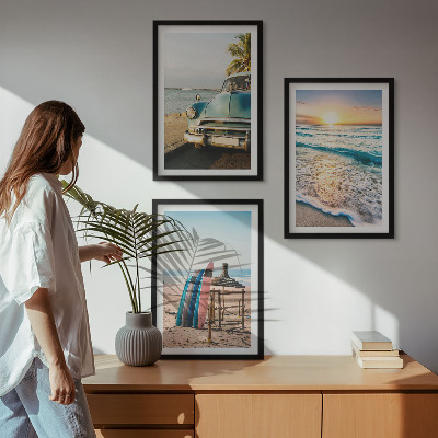 Composizione di quadri vacanza al tramonto a Miami
