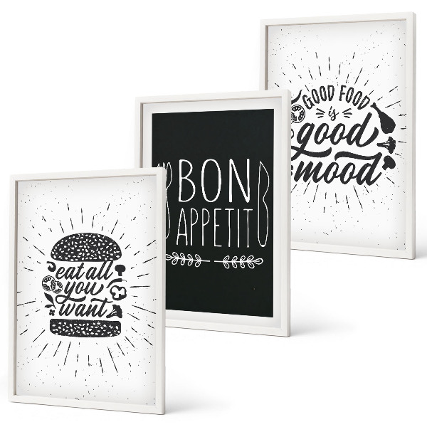 Set di quadri incorniciati Grafica cibo culinario slogan