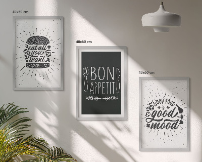 Set di quadri incorniciati Grafica cibo culinario slogan